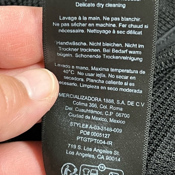 Anine Bing Womens Black Waffle Knit High Waist Relaxed Fit  Billie Pant Size S - Picture 7 of 7